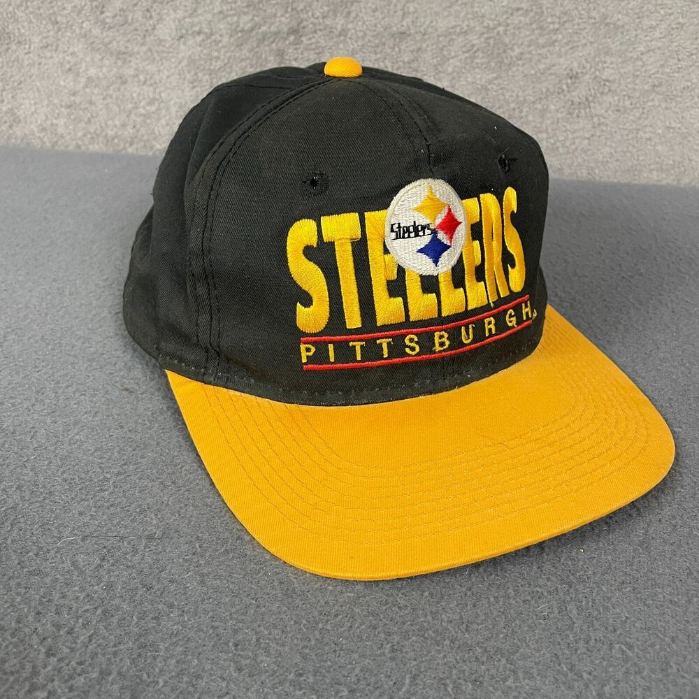 RARE Vintage Pittsburgh Steelers Youngan Hat NFL Snapback Black Yellow Cap
